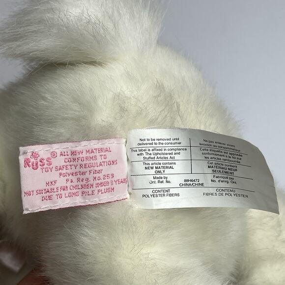 Russ Berrie Plush Bunny w/ Baby Chick 10” Friends Forever Series 90s Vintage Toy - Picture 4 of 5